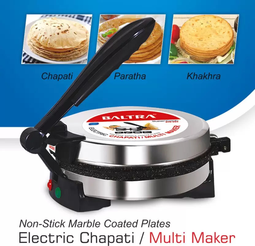 Baltra Mutipurpose Roti /Dosa /Chapati/ Paratha Maker Multi Maker Tawa 900W BTR-204 Roti/Khakhra Maker Baltra Mutipurpose Roti /Dosa /Chapati/ Paratha Maker Multi Maker Tawa 900W BTR-204 Roti/Khakhra Maker